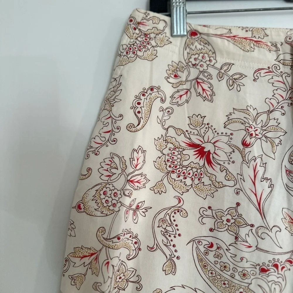 VTG Womyn Women’s Sz: 6 Lightweight Paisley Cropped Wide Leg Flat Front Pant.